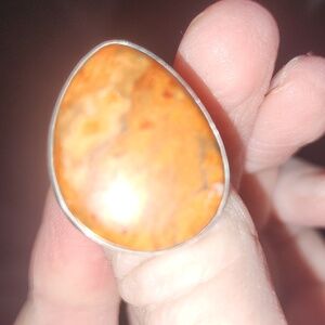 Elegant Orange Teardrop Ring